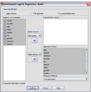 Figure 3-2Multinomial Logistic Regression Model dialog box