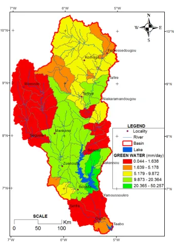 Figure 3. Evolution of different components of green water in Taabo catchment from 1982 to 1986