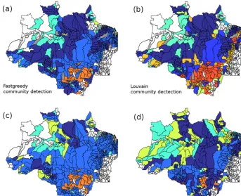 Figure 8. (a) Hierarchical clustering with conditionally normalized transition probabilities from clean pasture to other land-cover classesbetween 2010 and 2012, as in Fig