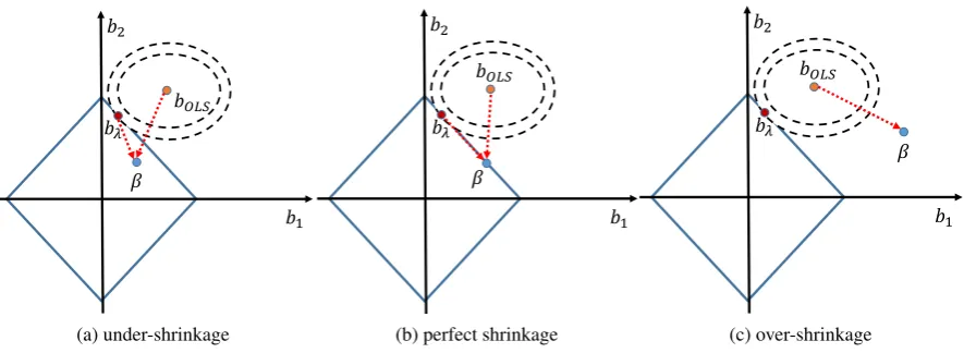 Figure 6: Various types of shrinkage under an L1 penalty