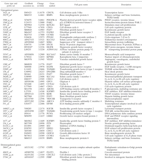 TABLE 1. Gene and probe designations