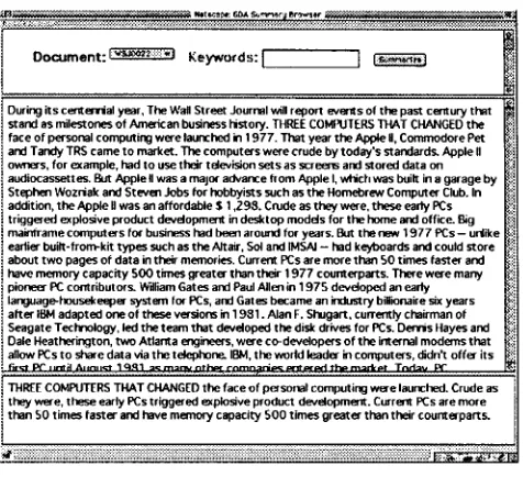 Figure 2: Summary Browser 
