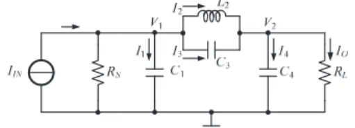 Fig. 10.  Modified current-mode third-order Elliptic low-pass  RLC ladder filter. 