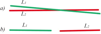 Figure 8. One line segment breaks into two after some points are taken away. 