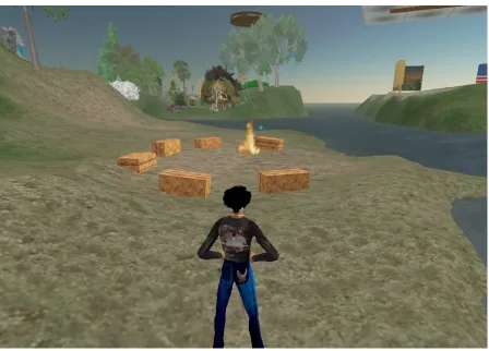 Figure 4: Campfire meeting space on Coventry University island in Second Life 