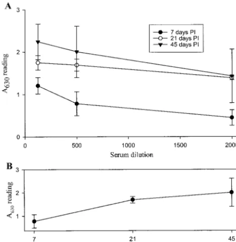 FIG. 6. Detection by ELISA of EMCV-speciﬁc IgG in serum sam-ples from experimentally infected cynomolgus macaques