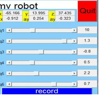 Figure 3. Control interface of mechanical arm in MATLAB. 