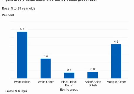 Figure 2: Any behavioural disorder by ethnic group, 2017