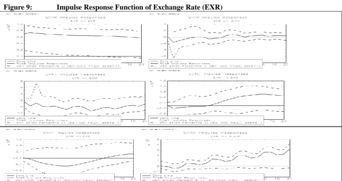 Figure 9:  Impulse Response Function of Exchange Rate (EXR) 