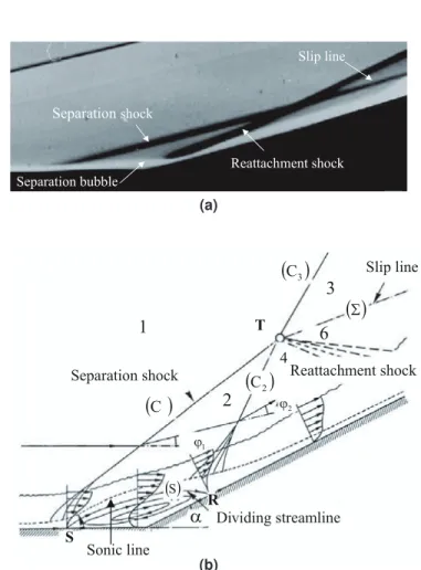 Figure 2.17: Shockwave boundary-layer interaction for a 15 degree ramp in a Mach 5 flow