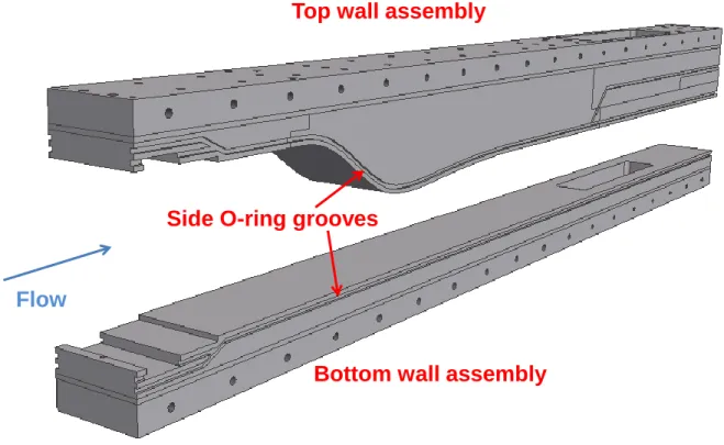 Figure 12. CAD rendition of the top and bottom wall assemblies 