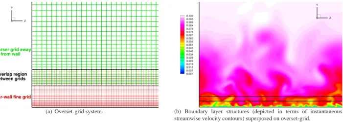 Figure 5. Two-level overset-grid system at x/c = −2. For better clarity, the vertical scale in the left and right figures is not the same.