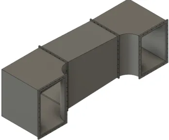 Figure 2.11: 3D rendering with the corner with circular area section