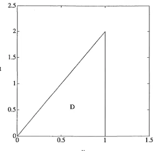 Figure 1. for a single Illustrating the domain of definition of (2.6); the domain return trip is D