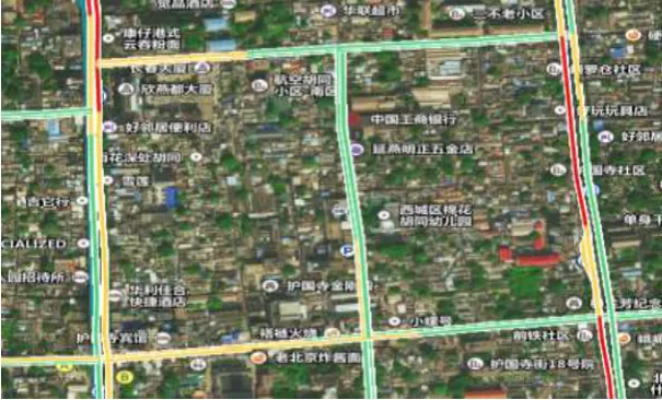 Figure 2. Selected simulation test area from Xinjiekou district in Beijing. 