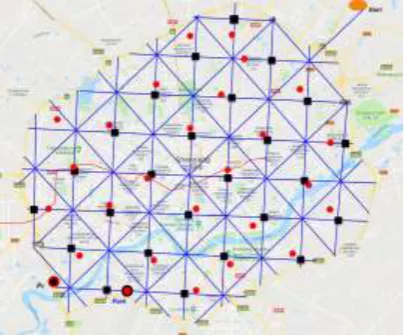 Figure 1. Distribution of resident students and locations of commuting stations. 