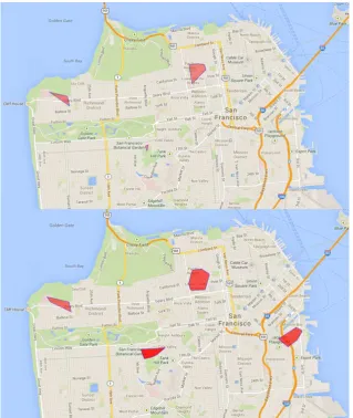 Figure 10: The San Francisco cluster up to year 1998 (top) and from 1999 to present (bottom).
