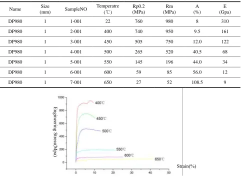 Figure 3. DP980 high temperature tensile specimen. 