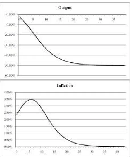 Figure 4: Impulse Response to Permanent Contractionary Supply Shock 