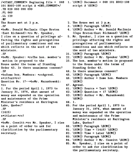 Figure 1: A sample of text before and after cleanup 