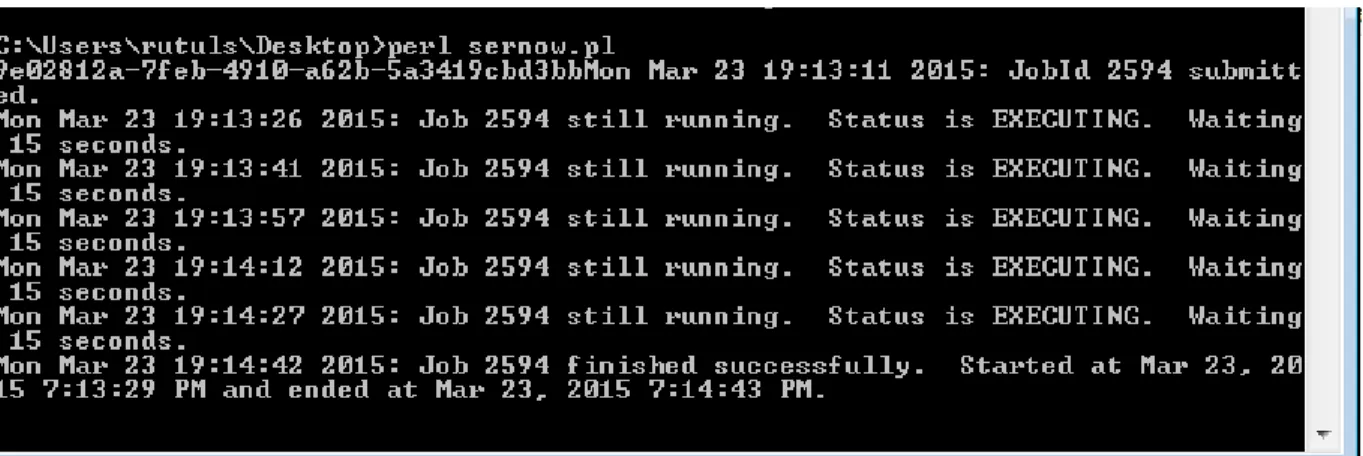 Fig 11. Execution of Perl Script 