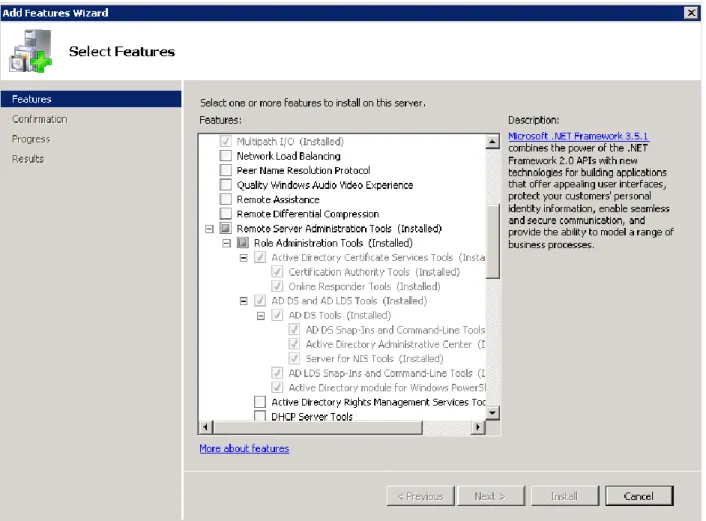 Figure 6: RSAT options in Features Wizard 