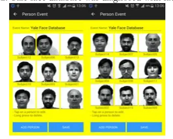 Figure 3: Application Yale face database test result 