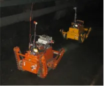 Figure 1. Coal mine robot walking in the roadway. 