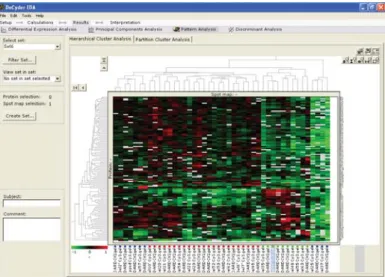 Fig 6. Results from Pattern Analysis calculations, with Hierarchical Cluster Analysis tab shown.