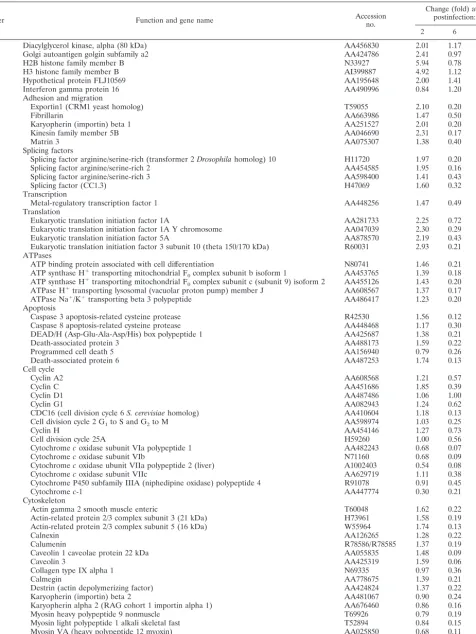 TABLE 3. Genes in clusters 3 to 7