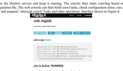 Figure 4. Heritri's web console interface. 