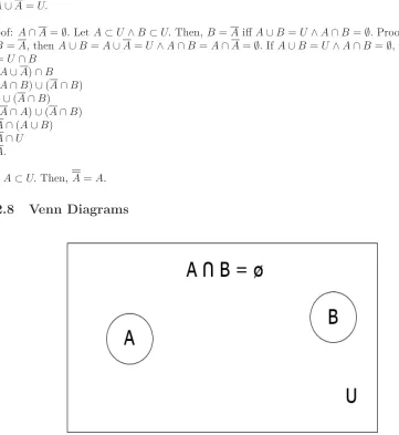 Figure 1.3: Venn diagram of the intersection of two sets being the null value.