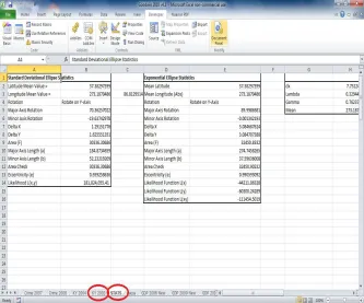 Figure 1.4This ﬁgure shows the Excel workbook. A data worksheet at the bottom namedKY 2003 has been circled