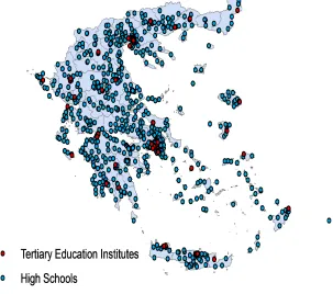 Figure 1: Map of schools