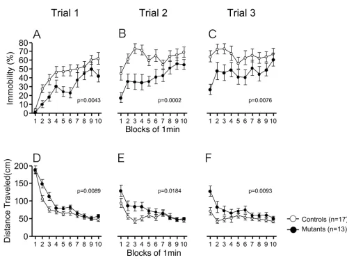 Figure 2Increased depression-related behavior in nNOS KO miceIncreased depression-related behavior in nNOS KO mice