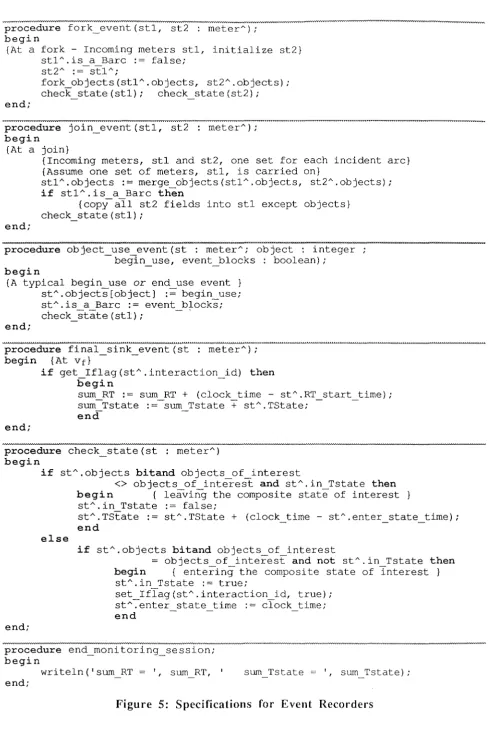 Figure 5: Specifications for Event Recorders 