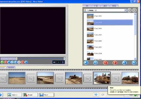 Figure 16 : Screen setup for video editing within Nero Multimedia     package 