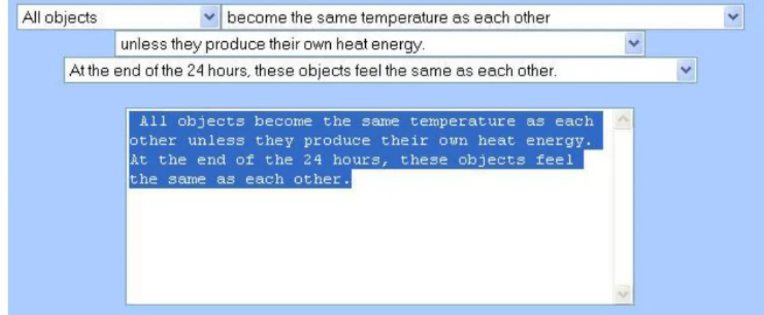 Figure 4: Scaffolding students in the creation of principles with Principle Maker in WISE  (Clark &amp; Sampson, 2007)