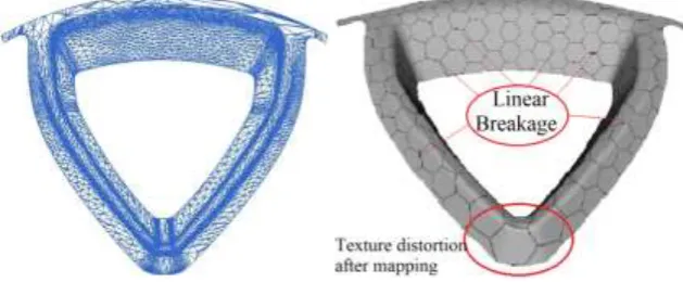 Figure 1. STL mold with defects.      Figure 2. Texture defects after mapping. 