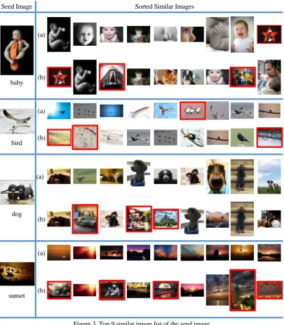 Figure 3. Top 9 similar image list of the seed image. 
