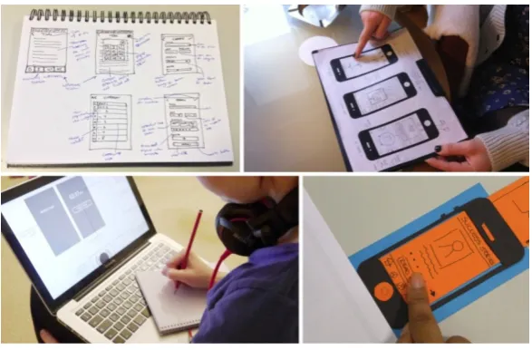 Fig. 3. Examples of prototypes and user testing 