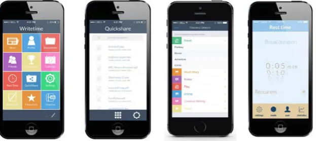 Fig. 4. Selection of app interface designs – see video for full UX 