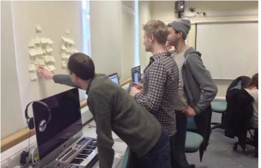 Fig. 2. Ideation: Sorting and selecting ideas written on Post-it notes 