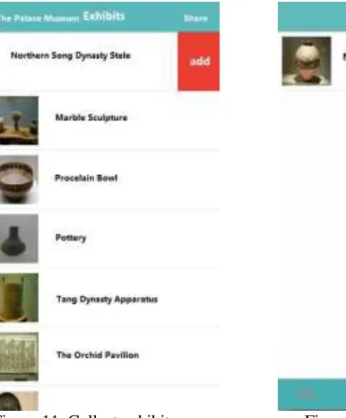 Figure 11. Collect exhibit.                               Figure 12. Favorite interface