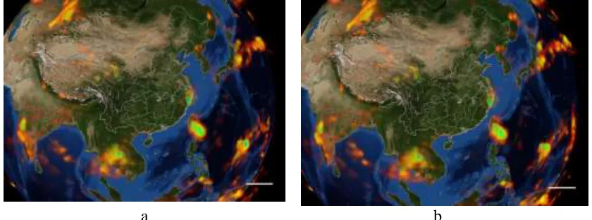 Figure 3 shows the rendition of cloud water mixing ratio data set created by Global Forecast System (GFS) numerical model of National Centers for Environmental 