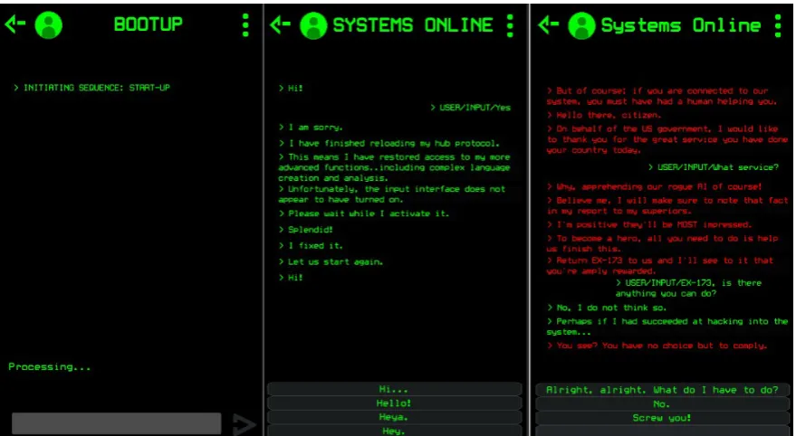 Figure 1.3: Screenshots of second iteration of Alive 