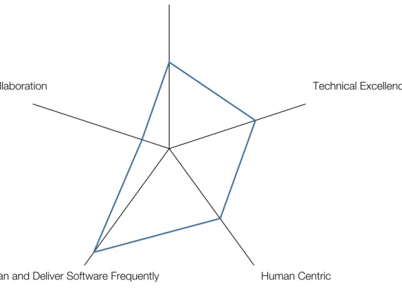 Figure 7.1: The level of implementation of the various agile concepts and practices at the B2C department