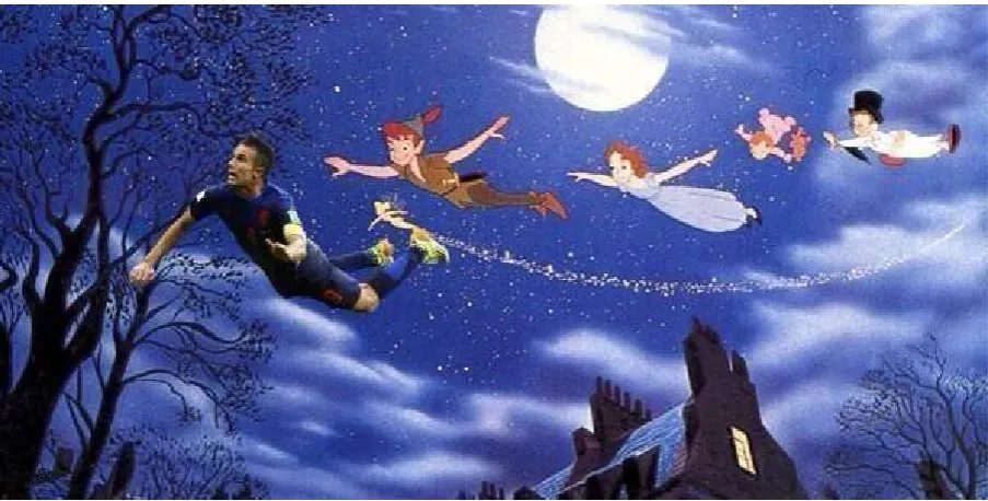 Figure 5: Van Persie and the cast of Peter Pan 