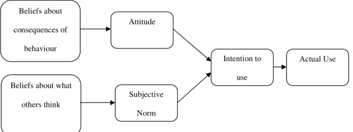 Figure 2.1 TRA (Fishbein and Ajzen, 1975) 