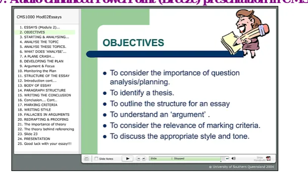 Figure 7: Audio enhanced PowerPoint (Breeze) presentation in CMS1000